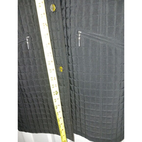 Gallery Women Coat Jacket Medium Quilt Black Long Sleeve Collared Zip Up Pockets - Picture 7 of 11